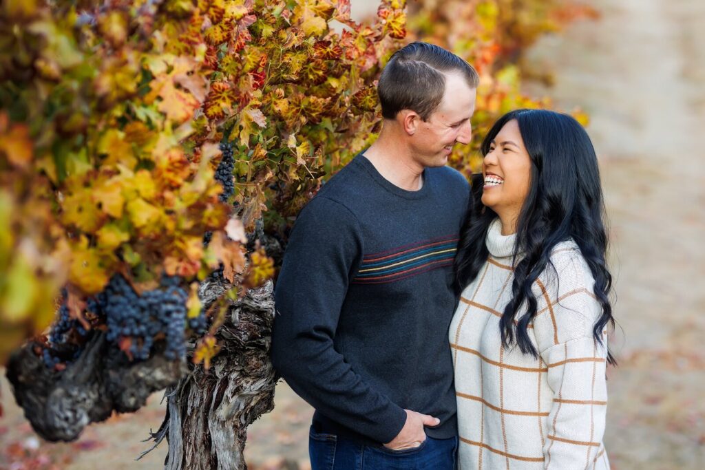 husband and wife enjoying a day at the wineries in Temecula, California